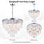 Lustre chromé à 6 lumières, 4 niveaux, 51 cm (20 po), cristal, chaîne réglable