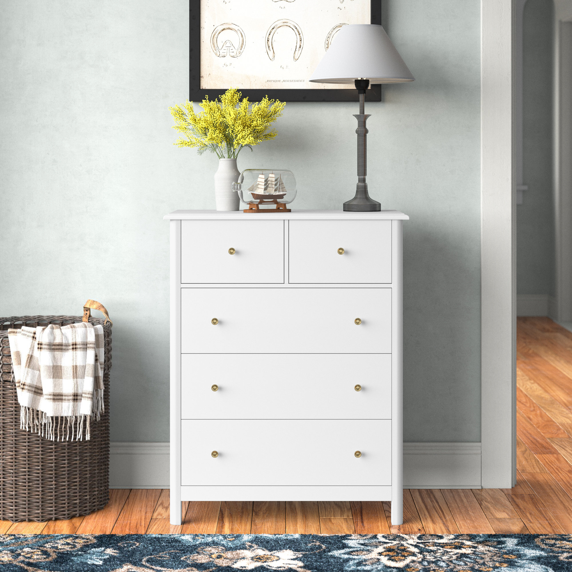 4 Drawer Dresser Bedroom Storage Bins Furniture Chest Hamper