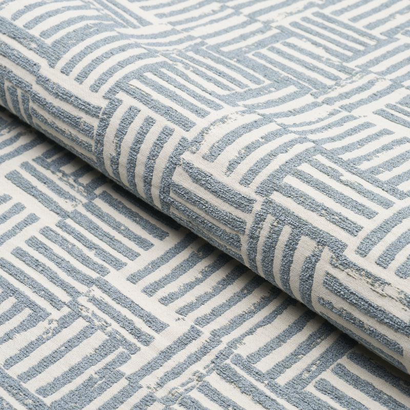 Schumacher x Caroline Z Hurley Patchwork Fabric, Ocean
