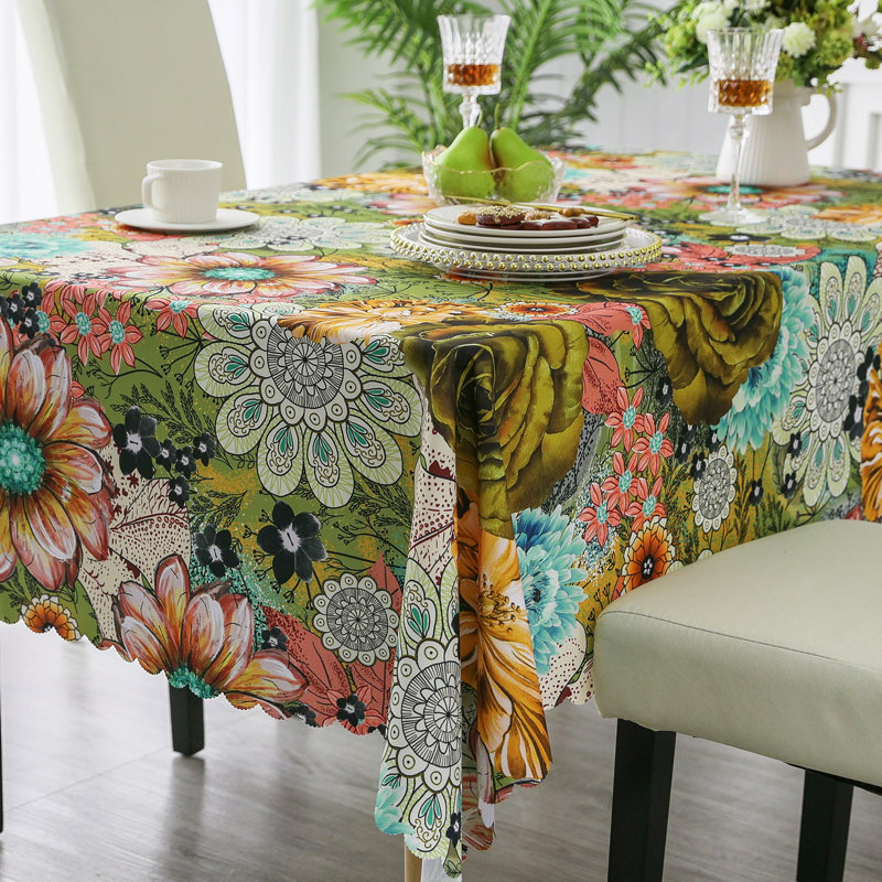 Dakota Fields Tablecloth, Original Design Hand Drawing Art Print Table Cloth, Washable Water Resistance Microfiber Decorative Water-proof Rectangle Table Cover Tape 8
