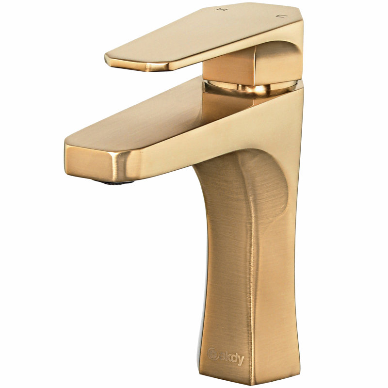 Robinet de salle de bain à un trou, Or brossé