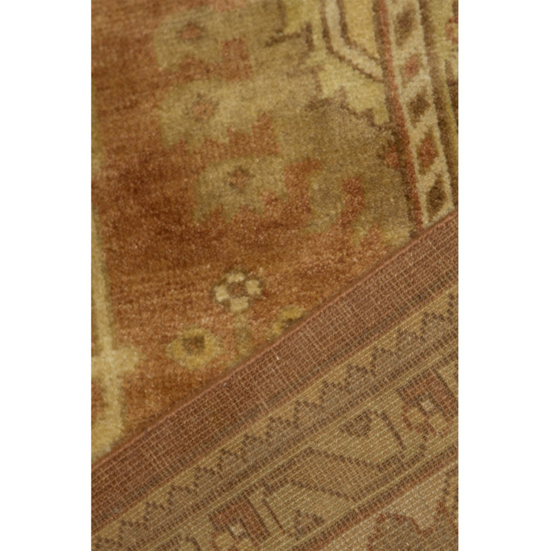 Tapis rouille et ivoire de haute qualité noué à la main