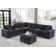 Bondilla Corner Sectional Sofa With Cupholder Console, Corner Table With USB Port And Ottoman