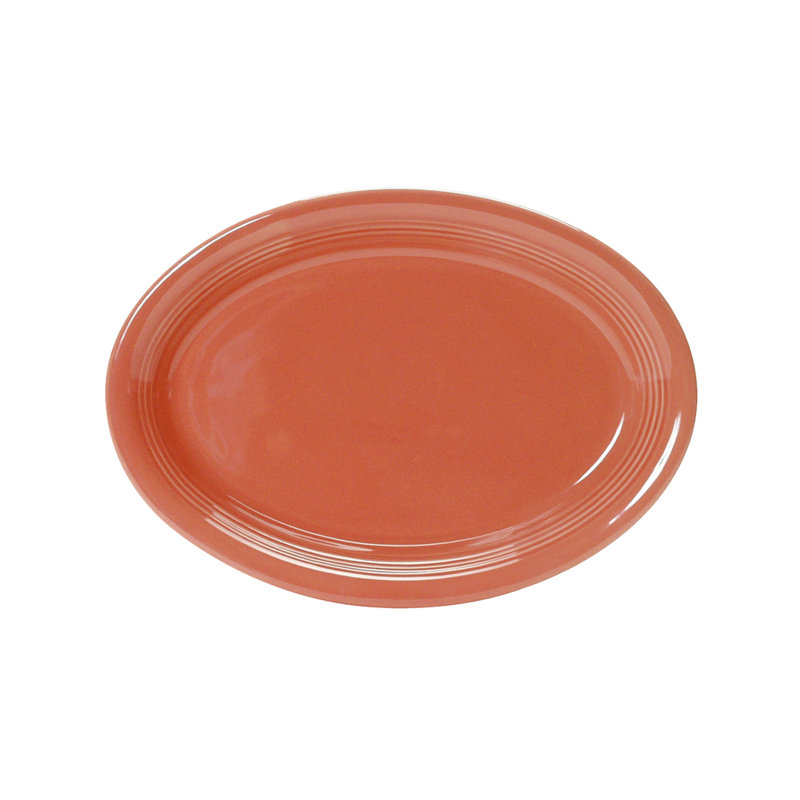 Tuxton Concentrix Ceramic Platter, Blush Pink, 0.75" H x 11.5" W x 8.75" D