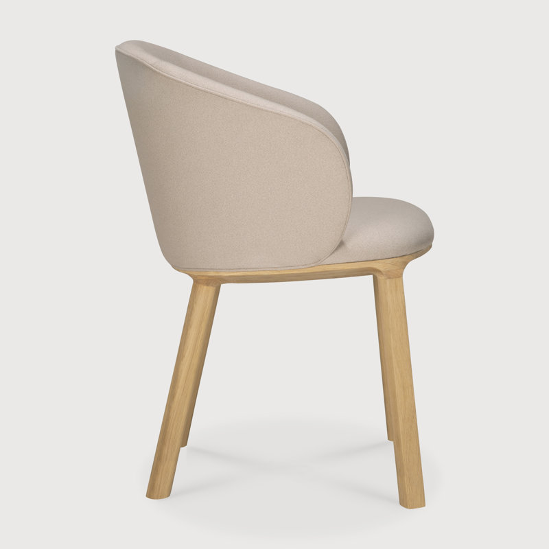 Unda dining chair - varnished oak - black - Charcoal fabric 61/58/81, Salt/Oak