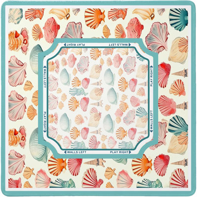 Tapis de Mahjong Coastal Seashell, tapis de Mahjong de conque nautique, coquille de plage antidérapante, housse de table antidérapante pour table de jeu de cartes de poker, jeu de tuiles de cartes