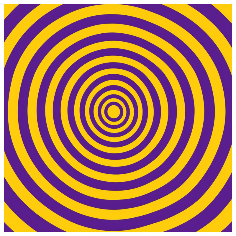 Édredon cercles concentriques mauves et jaunes, Très grand lit