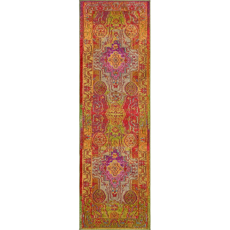 Tapis orange Dimonetta, Tapis de couloir 2 pi x 6 pi 9 po