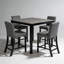 Ensemble de table 5 pièces à hauteur de comptoir avec 4 chaises, ensemble de table à hauteur de comptoir pour 4 personnes, ensemble de table à hauteur de comptoir en bois
