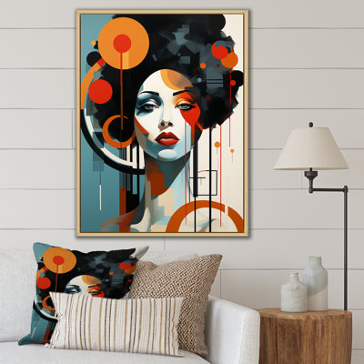 Portrait géométrique de femme gracieuse I, reproduction sur toile