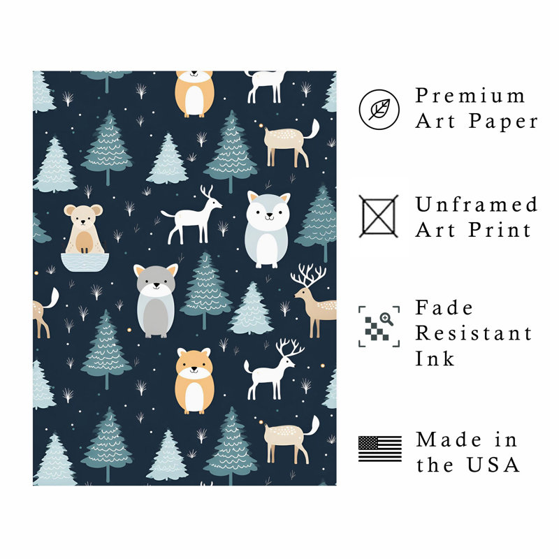 «Holiday Scandinavian Animals VII», reproduction d'art scandinave sans cadre