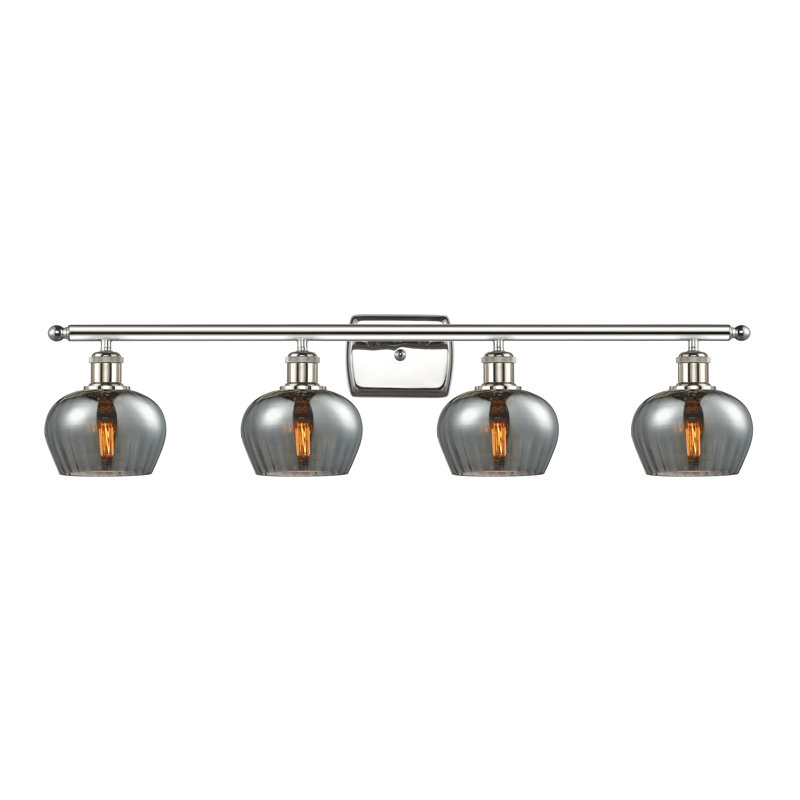 Éclairage de salle de bain à intensité variable 4 lumières Lyman, Ampoule DEL 6 watts Vinage, Plaqué couleur fumée