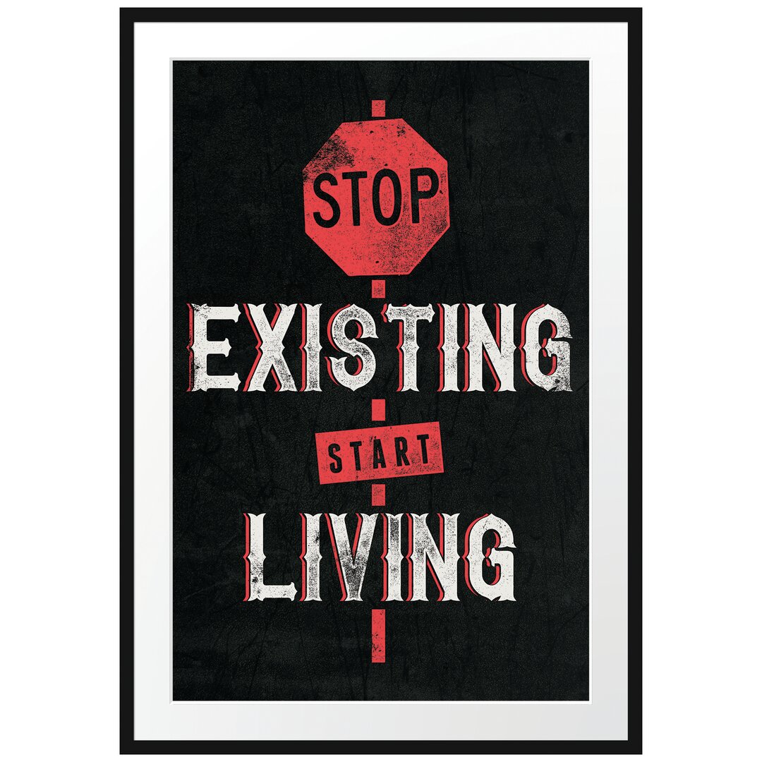 Gerahmtes Poster Start Living Black