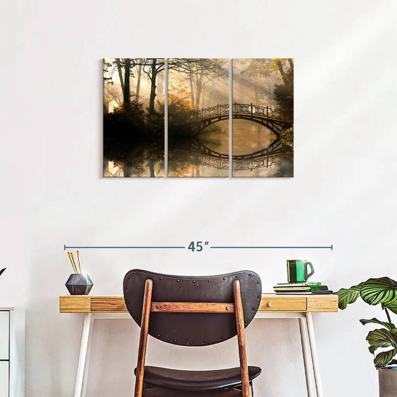 Pont sur toile Misty Park, ensemble de 3 pièces, H 33 po x l 20 po x P 1,25 po