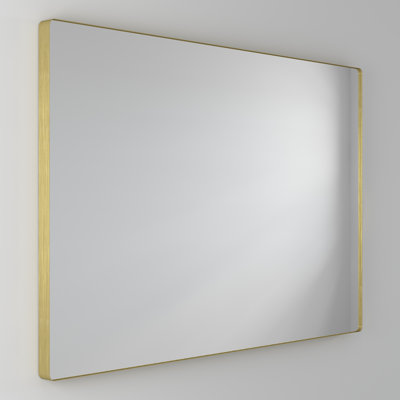 Lesamuel Filleted Corner Wall Mounted Bathroom and Vanity Mirror with Aluminum Frame