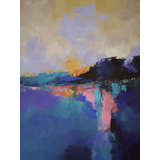 Mountains At Dawn Print by Angel Estevez