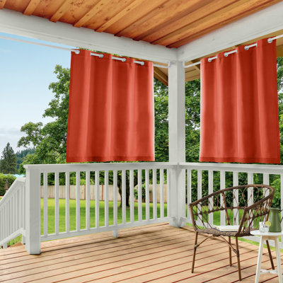 Ensemble de 2 rideaux à œillets TOWN & COUNTRY BASICS Cabana pour intérieur et extérieur