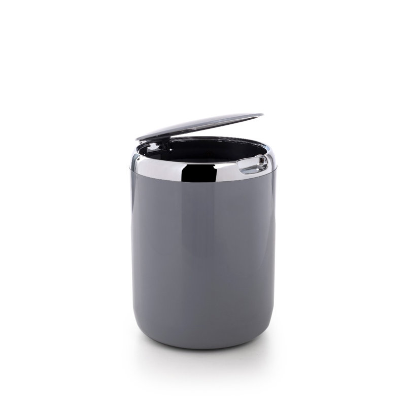 Gray Plastic 3 Gallon Manual Lift Trash Can with Lid