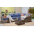 Wahkon Wicker/rattan 5 - Person Wicker Sectional Seating Group with Lighted Coffee Table, Modern Modular Outdoor Conversation Set with Cushions-665485319