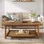 47" Solid Wood Coffee Table, Rectangle Centre Table With Carved Legs-1735610354
