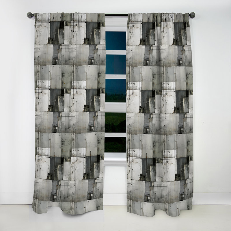 Industrial Tranquillity - Abstract Curtain - Blackout Geometric Shapes Curtain - 1 Panels, 52" W x 90" L