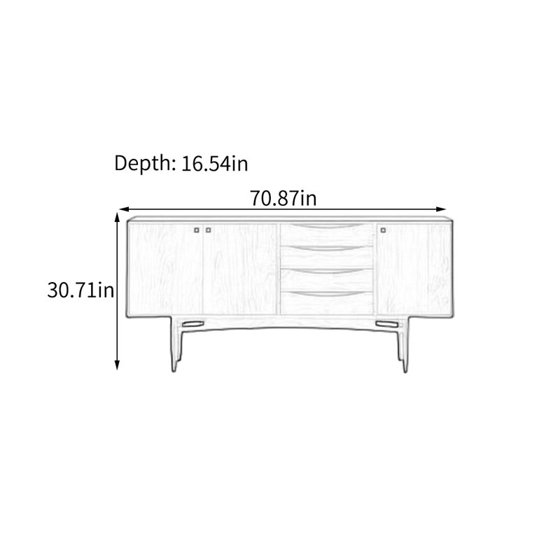 70.87 Sideboard, Brown/black
