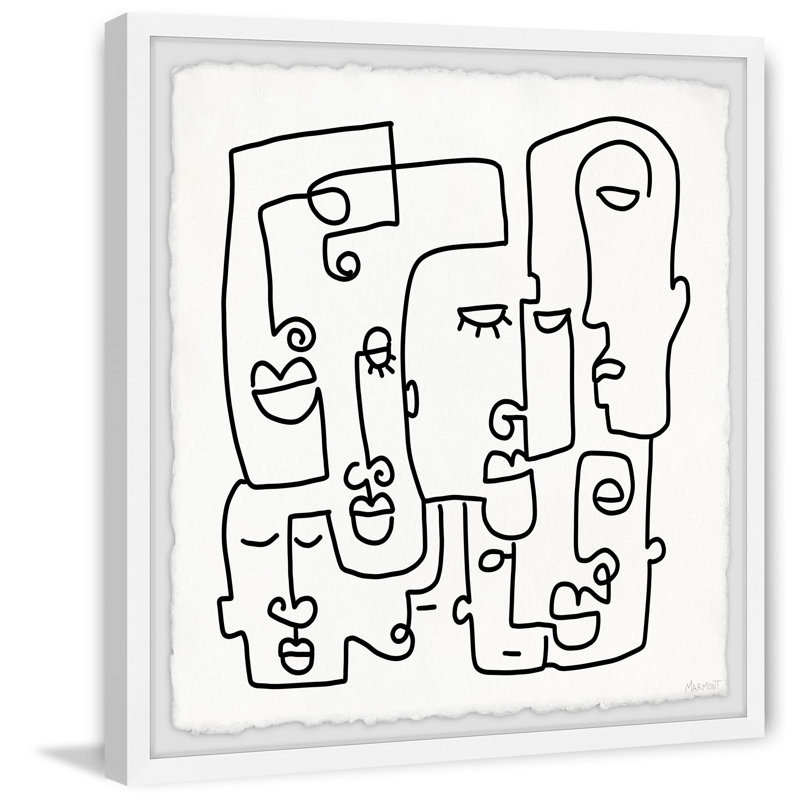 Distorted Faces - Single Picture Frame Painting, 30cm H x 30cm W x 3.81cm D