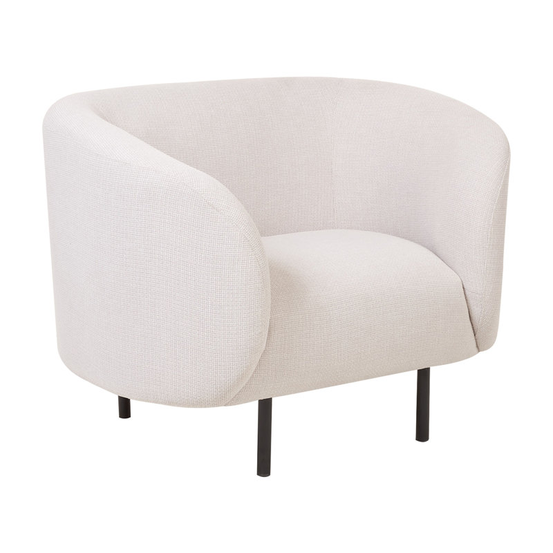 Jenkin Upholstered Barrel Chair, Black, Beige