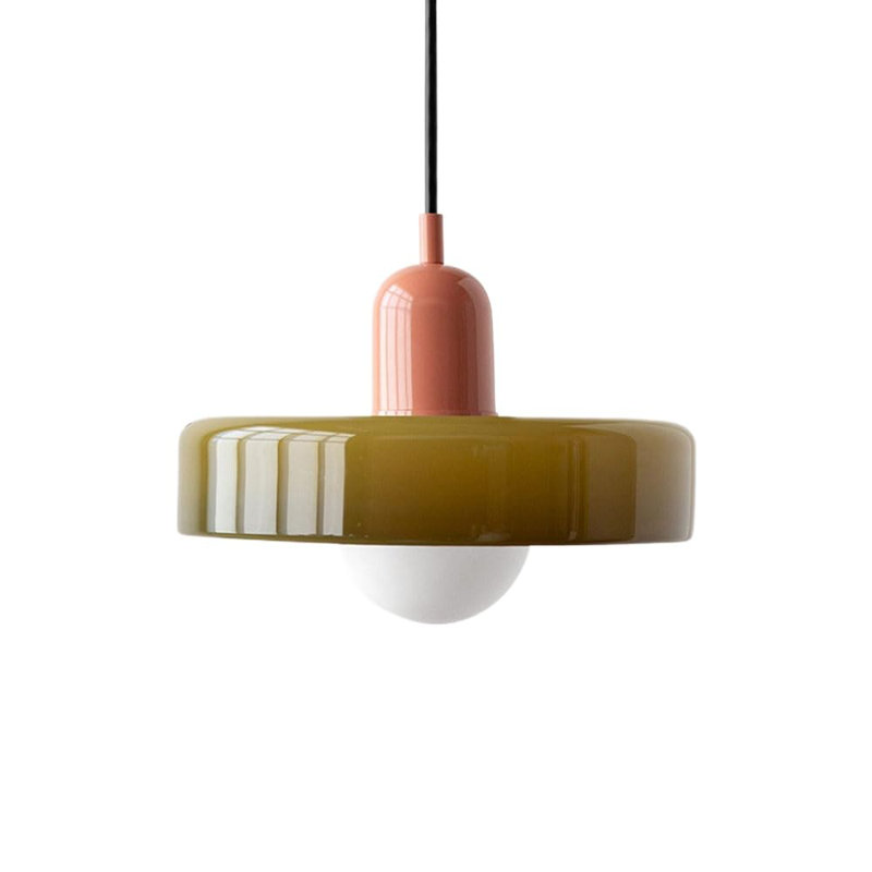 Luminaire suspendu 0 lumière, Vert, Rose, H 7,8 po x l 9,84 po x P 9,84 po