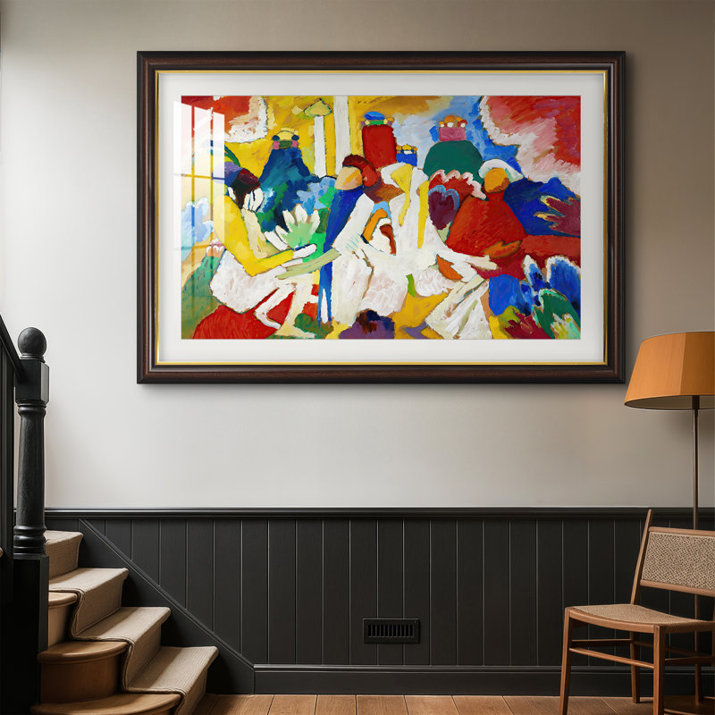 Oriental, 1909 - Wassily Kandinsky - Estampe encadrée sur mesure, 28x40 INNER SIZE, Framed Print with Mat, Walnut Gold Lip