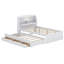 Lit plateforme double en bois avec lit gigogne et tête de lit à DEL, lit en bois avec tiroirs, prises USB-673748103