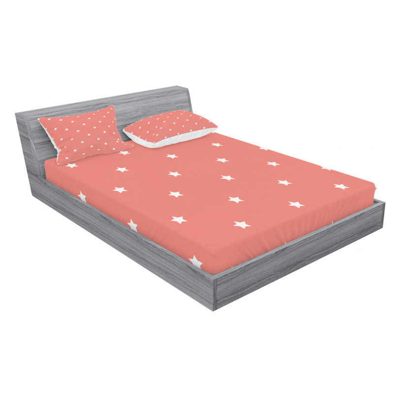 Microfiber Geometric Sheet Set, Full Sheet Set with Fitted Sheet
