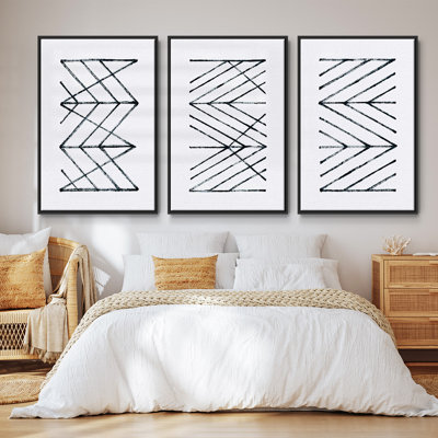 Ensemble de 3 pièces encadrées sur toile