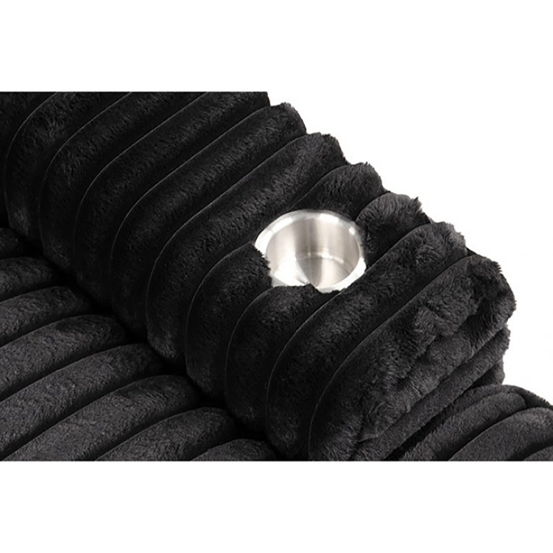 Chaise longue à 2 accoudoirs Tadley, Chenille noir
