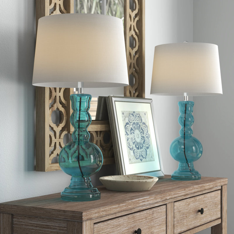 Keesler Glass Table Lamp, Aqua