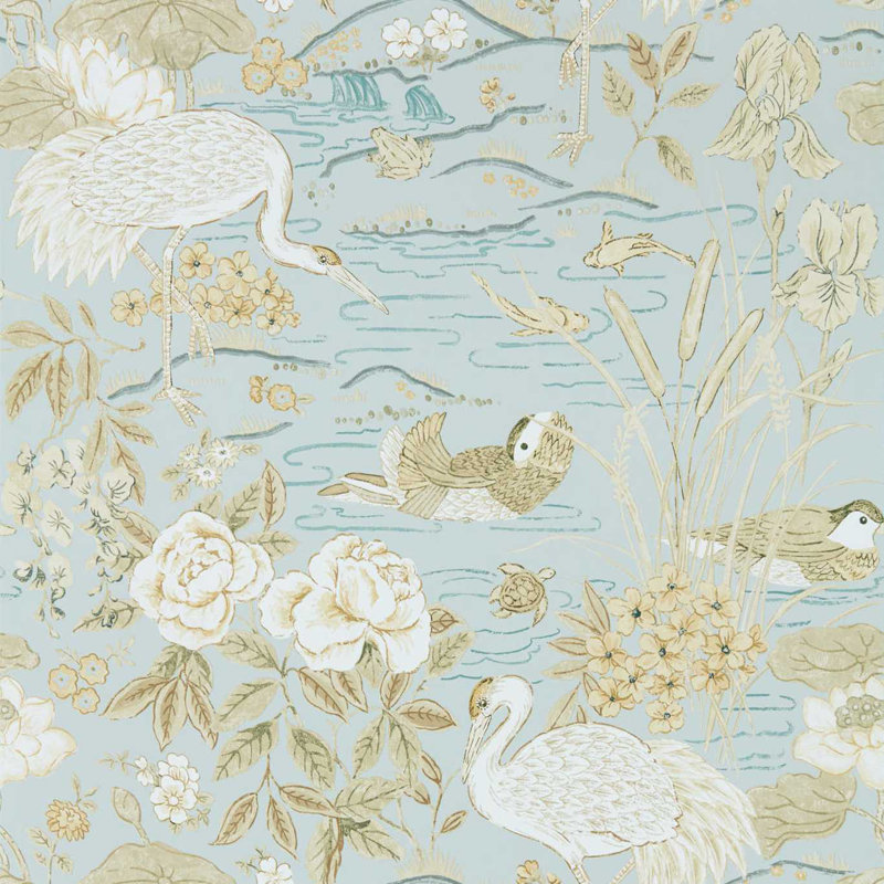 Crane & Frog Wallpaper, Sky/Honey