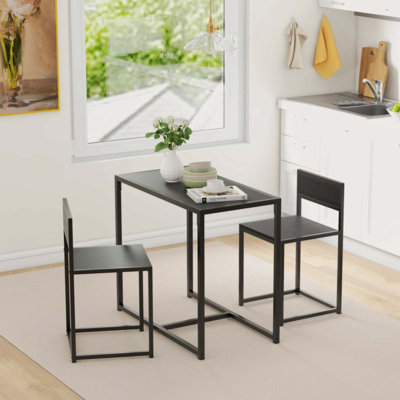 Awqm 3 Piece Dining Set, Small Dining Table And 2 Stools, Kitchen Breakfast Dining Table Set, Breakfast Table Of 35.43 X 23.62 X 29.92 Inches, Stools