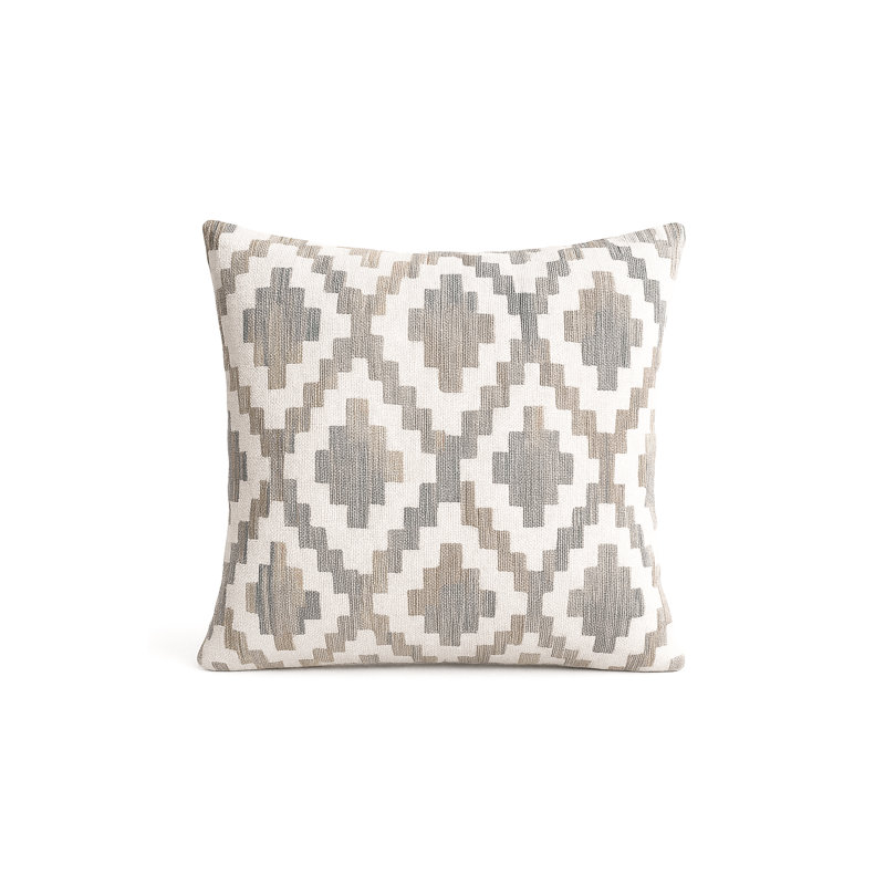 Natural Beige Terra Diamond Indoor Outdoor Pillow 24x24, Beige, Square 20", Pillow Cover Only - No Insert