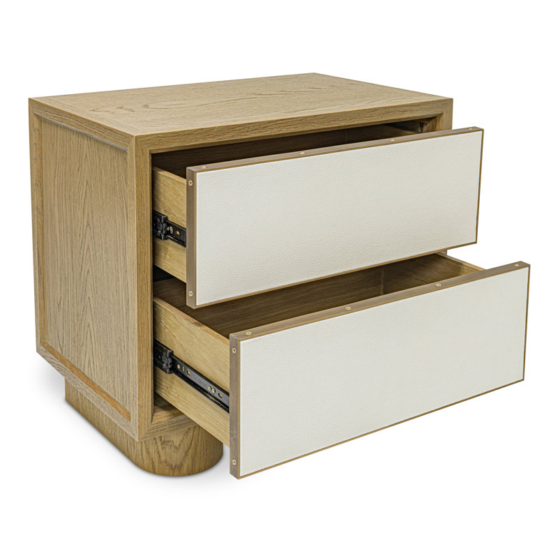 Table de chevet 24 W Messer, Brun / Blanc