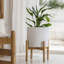 Jardinière en céramique avec support en bois Elayna-914506018-915315815