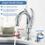 Robinet mitigeur de lavabo à double poignée avec bec Swan, ensemble de robinetterie de salle de bain Mosson en nickel brossé, 3 pièces
