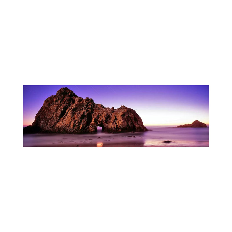 Rock Formations On The Beach, Pfeiffer Beach, Big Sur, California, USA - Wrapped Canvas Panoramic Print