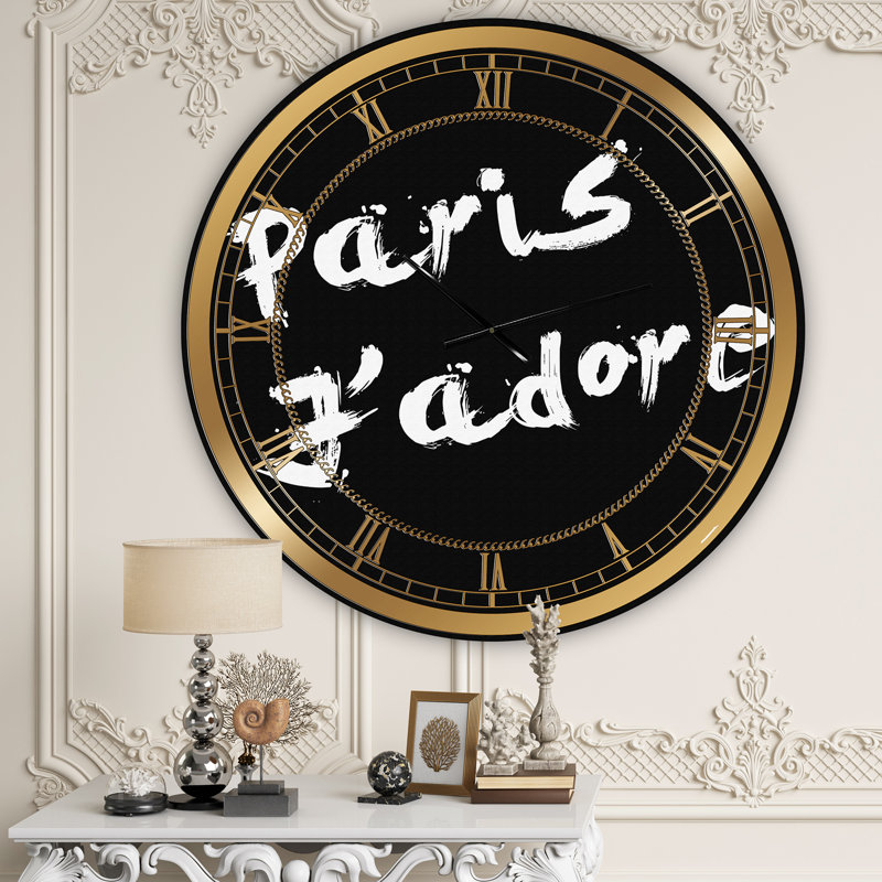 Très grande horloge murale Paris Jadore, Grand