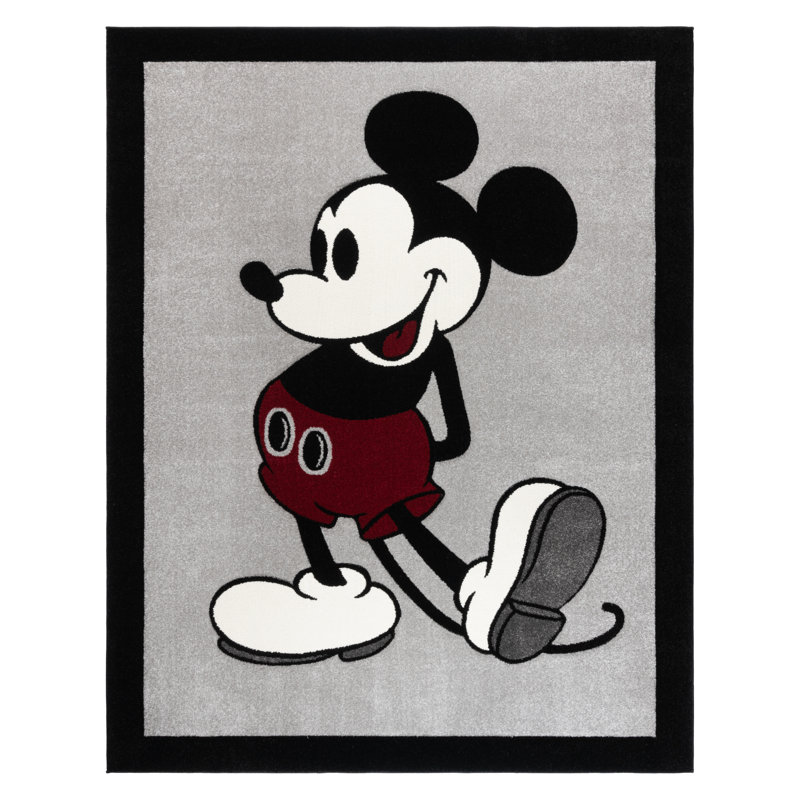Mickey Mouse Classic Pose Indoor Area Rug – Disney Licensed Rug for Playroom, Bedroom & Living Room, Soft Low Pile - 5x7