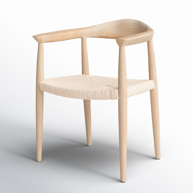 Arlo 17.32'' H Leather Upholstered Armchair, Unfinished Natural