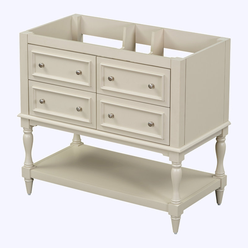 Meuble-lavabo de salle de bain sans lavabo, Beige