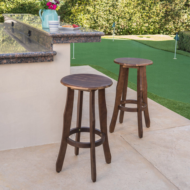Tabourets de bar à dossier extérieur, Marron foncé