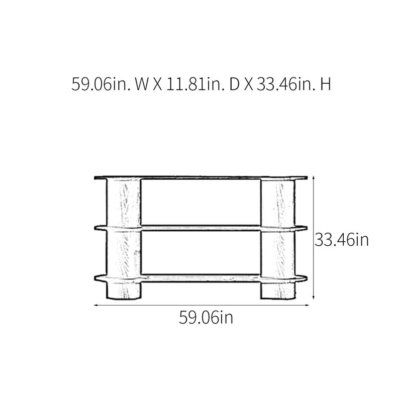 Modern Minimalist Console Table, 33.46" H x 59.06" W x 11.81" D