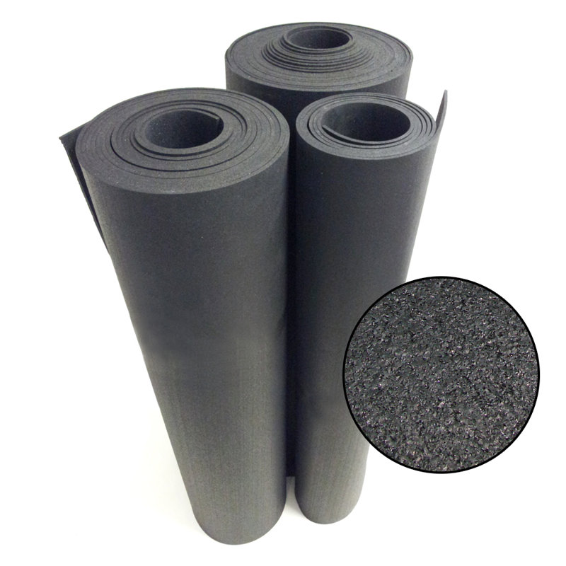 Black 96" x 48" Recycled Rubber Flooring Mat