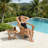 Grade A Teak Outdoor Patio Adirondack Chair Set of 2 (1 Chairs + 1 Side Table)